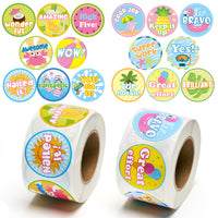 BeYumi 1000Pcs Summer Beach Reward Stickers for Kids Perforated Roll T