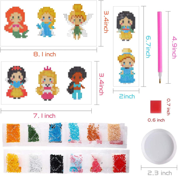 5d Diamond Painting Stickers Easy For Kids Disney Princess Diamond