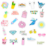 BeYumi 100 Pack VSCO Stickers for Hydro Flask-Durable Vinyl Unique Waterproof Stickers for Teens Girls-VSCO Starter Stuff Set-Trendy Stickers for Water Bottle, Laptop, Luggage, Skateboards, Gamepads