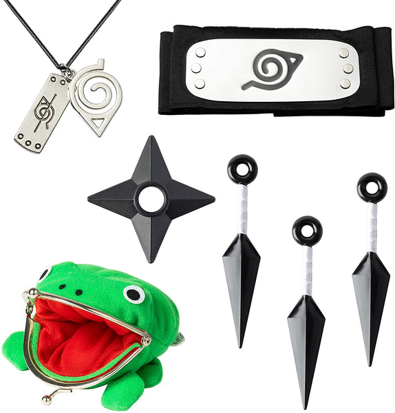 Village Shinobi Accessories Kakashi Kunai Set Naruto Konoha Leaf With  Headband 