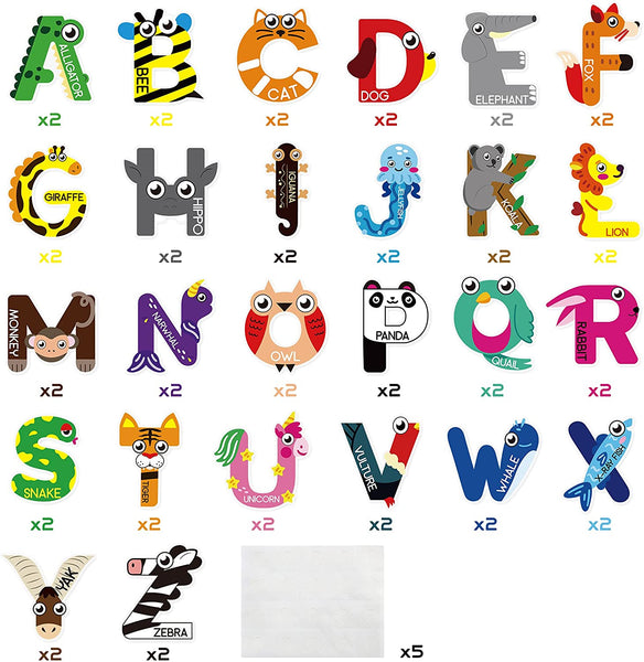 Alphabet Sticker Learning To Read With Animals Letters Wall